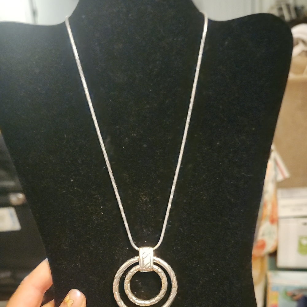 Brighton Silver Necklace with Geometric Circle Design